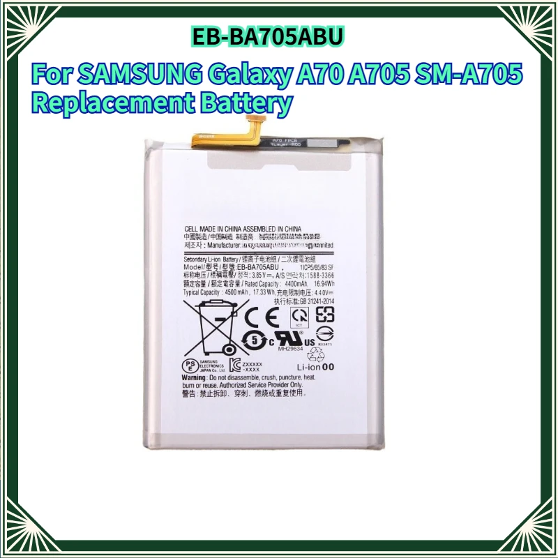 Batterie de remplacement EB-BA705ABU 4500mAh pour SAMSUNG Galaxy A70 A705 SM-A705, en stock!