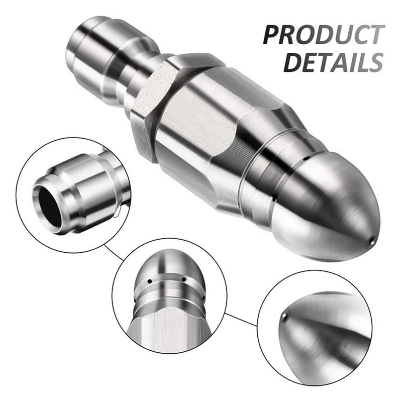 Reinigings-En Ontstoppingsmondstuk, Drukturbomondstuk, Rioolreinigingstool Hogedrukmondstuk 1/4Inch Snel Connector Duurzaam