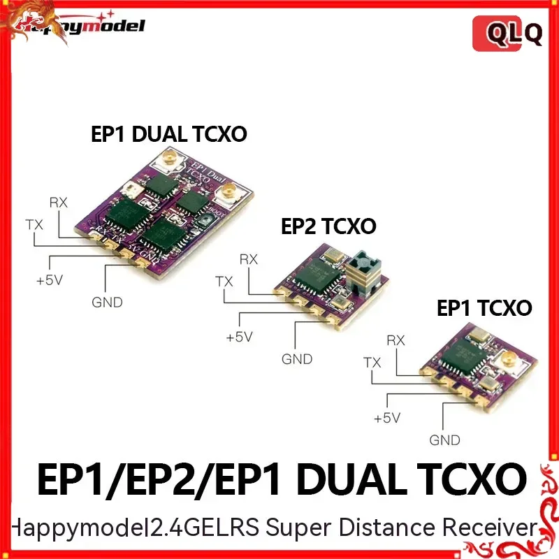 

HappyModel 2.4G ELRS EP1 EP2 EP1 DUAL TCXO True Diversity Receiver with RF Amps For RC FPV Freestyle Long Range Drone Quadcopter