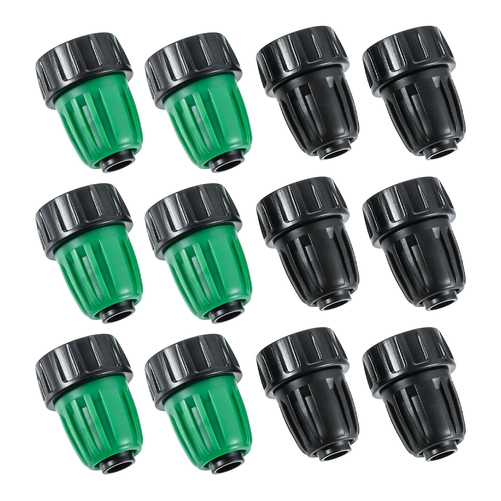 12pcs/set 1/2 Inch Garden Hose Adapter Black Green 3/4