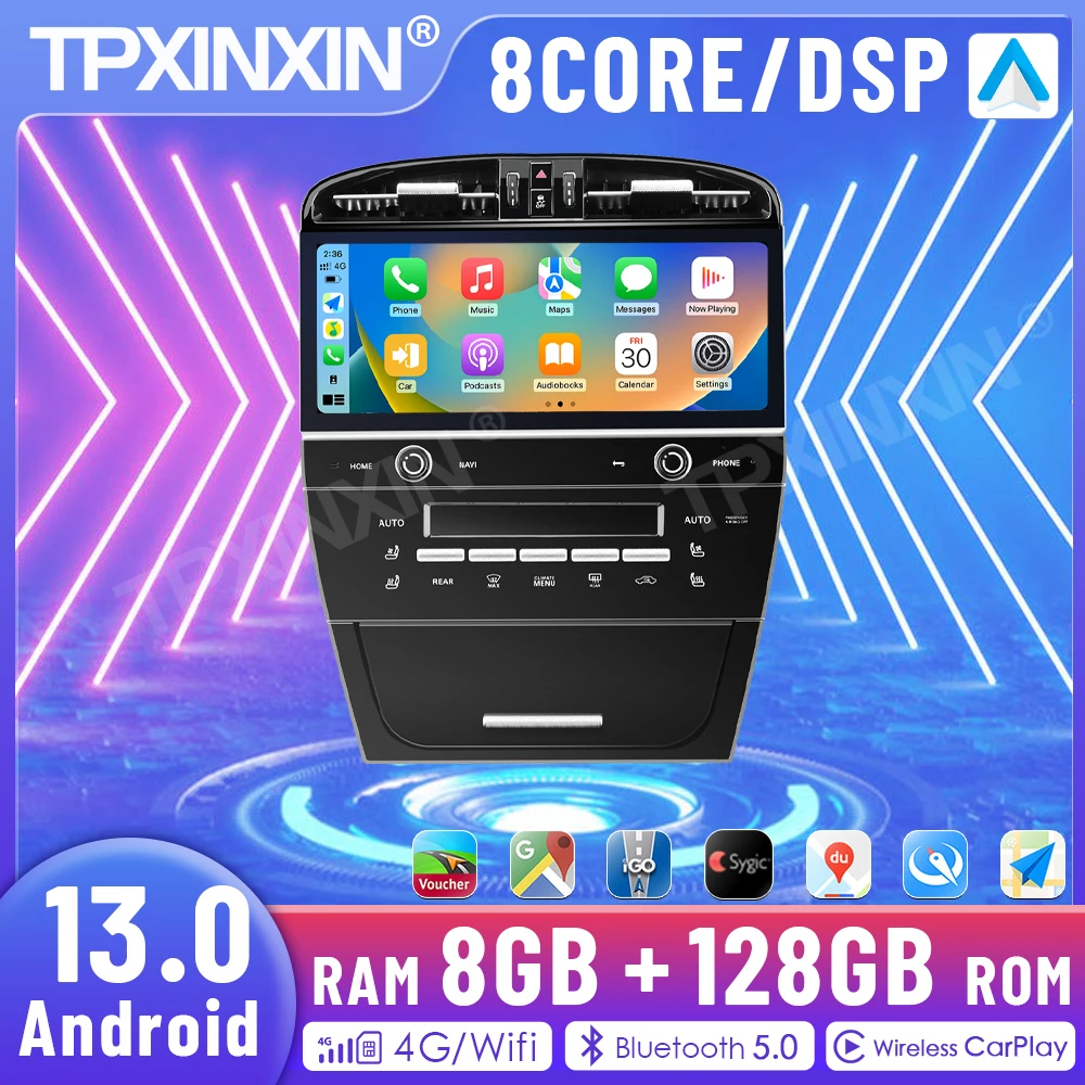 12.3 Inch Android 13 Car Radio For Porsche Cayenne 2003-2009 Multimedia Player GPS Navigation CarPlay HD Touch Screen Head Unit