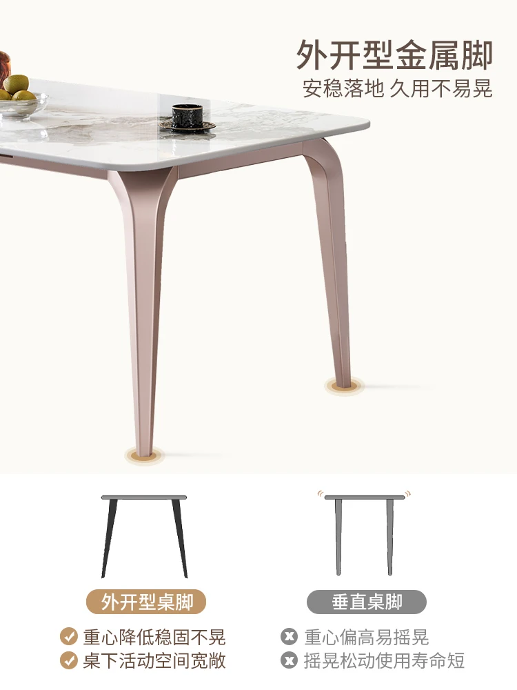 Italian light extravagant simple dining table modern foldable telescopic dining table can be rounded