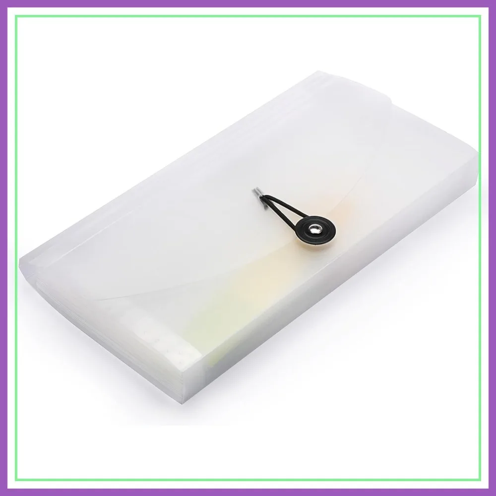 

13 Pocket Accordion File Folder, Expandable Document Organizer, Plastic Wallet Case for Home Office, White Translucent