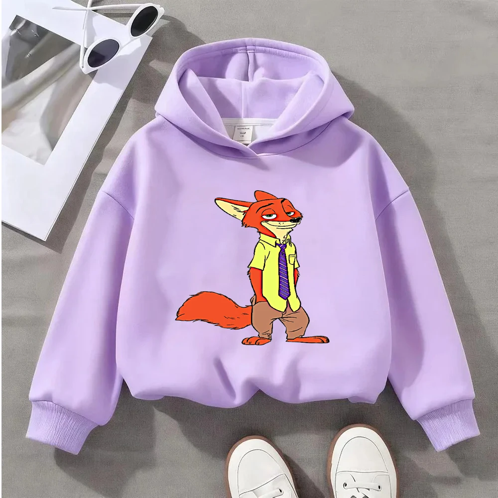 

Disney Zootopia Nick Wilde Printed Hoodie Men Women Casual Long Sleeve Pullover Sweatshirt Fashion Cartoon Graphic Hooded Top
