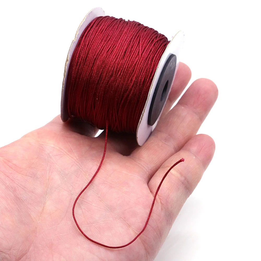 100Yds/roll 0.8mm Nylon Thread Cord Chinese Knot Cord Bracelet Braided String DIY Tassels Beading String Jewelry Craft Making image 4