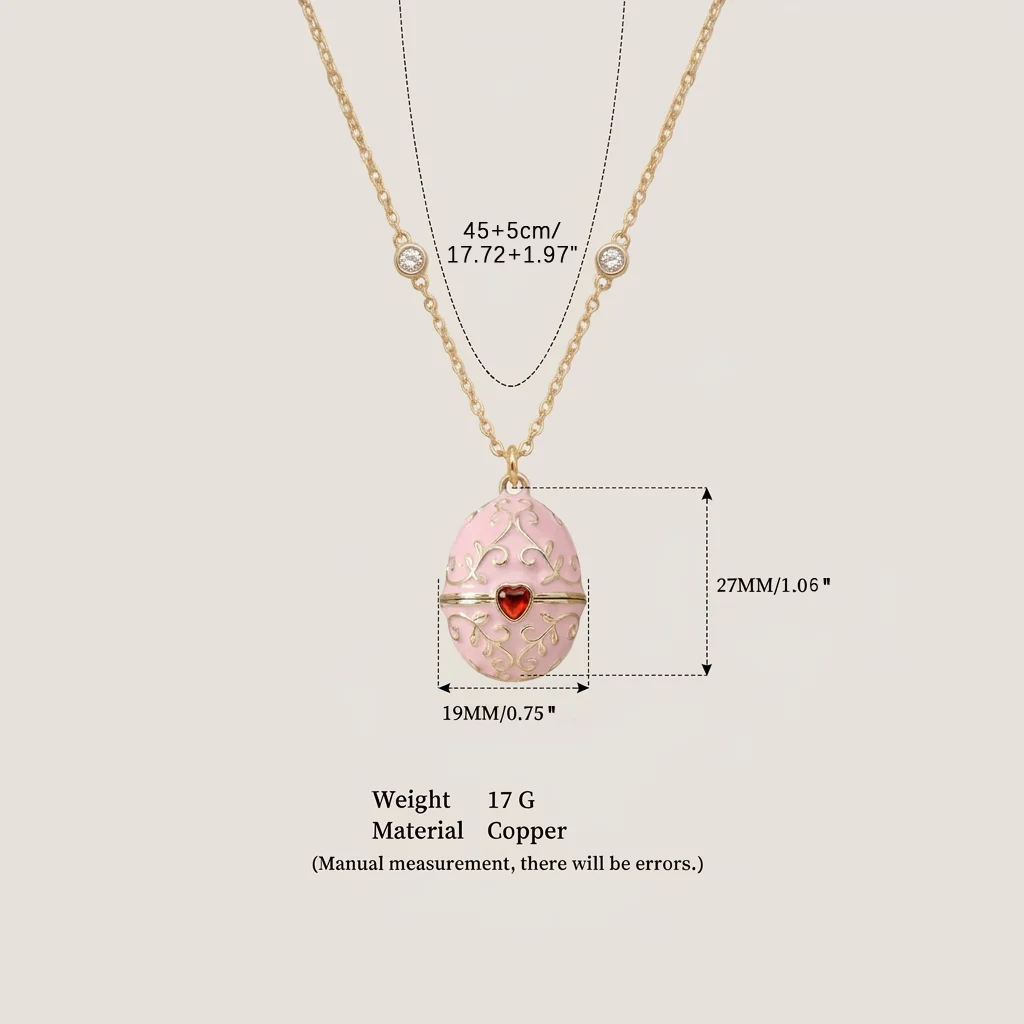 Neue Osterei-Halskette mit verstellbarem Design, Nischen-Halskette für Frauen zum Verschenken, vergoldet. – Detail 7
