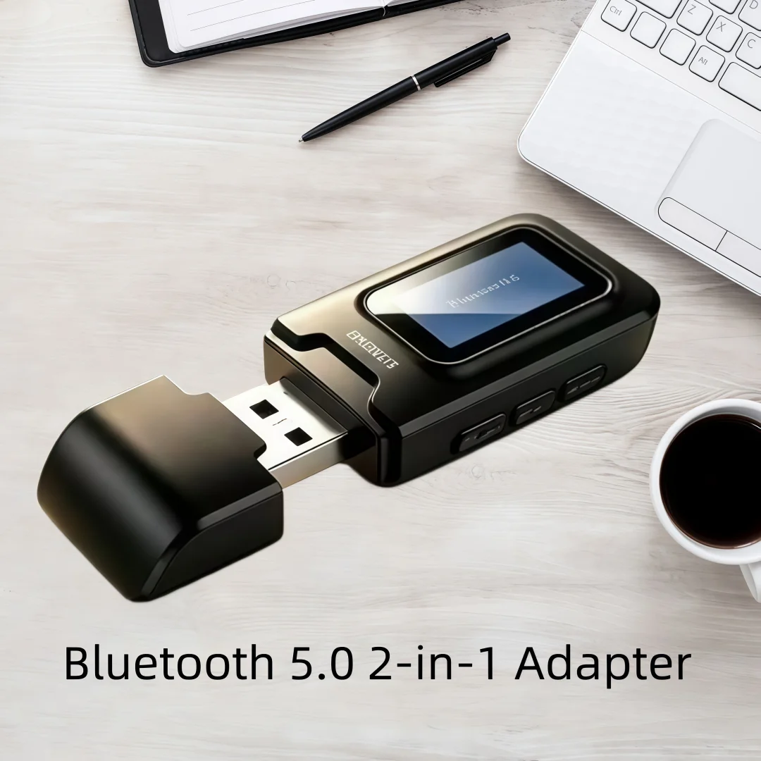 Bluetooth5.0 Audio Transmitter Receiver With LCD Screen USB Power 3.5MM AUX RCA Adapter For Car TV PC Speaker Headset