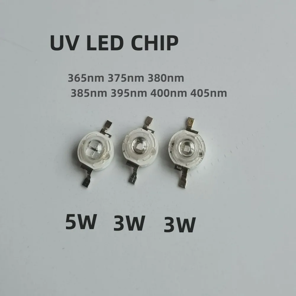 3 واط 5 واط عالية الطاقة ضوء الأشعة فوق البنفسجية الأرجواني LED 36nm 375nm 380nm 385nm 39nm 400nm 405nm الأشعة فوق البنفسجية لمبات مصباح رقائق