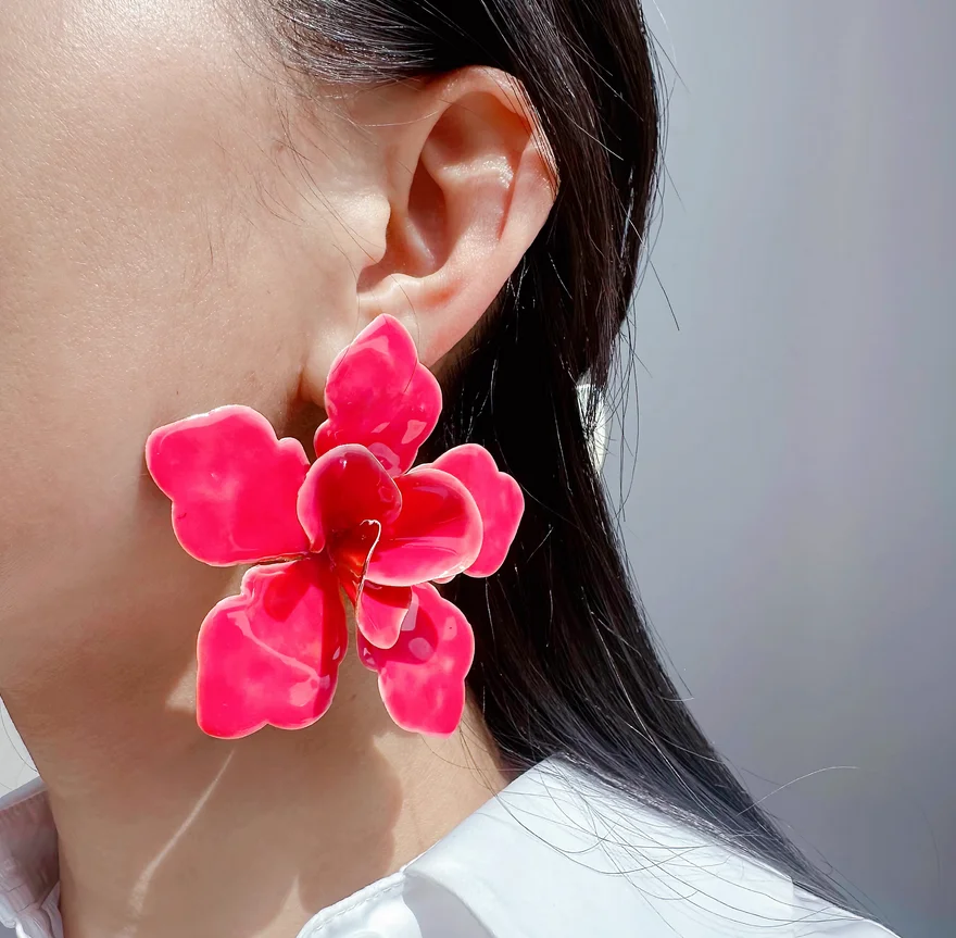 Original packaging Z home exported to Europe and the United States foreign trade jewelry enamel glaze three-dimensional flowers