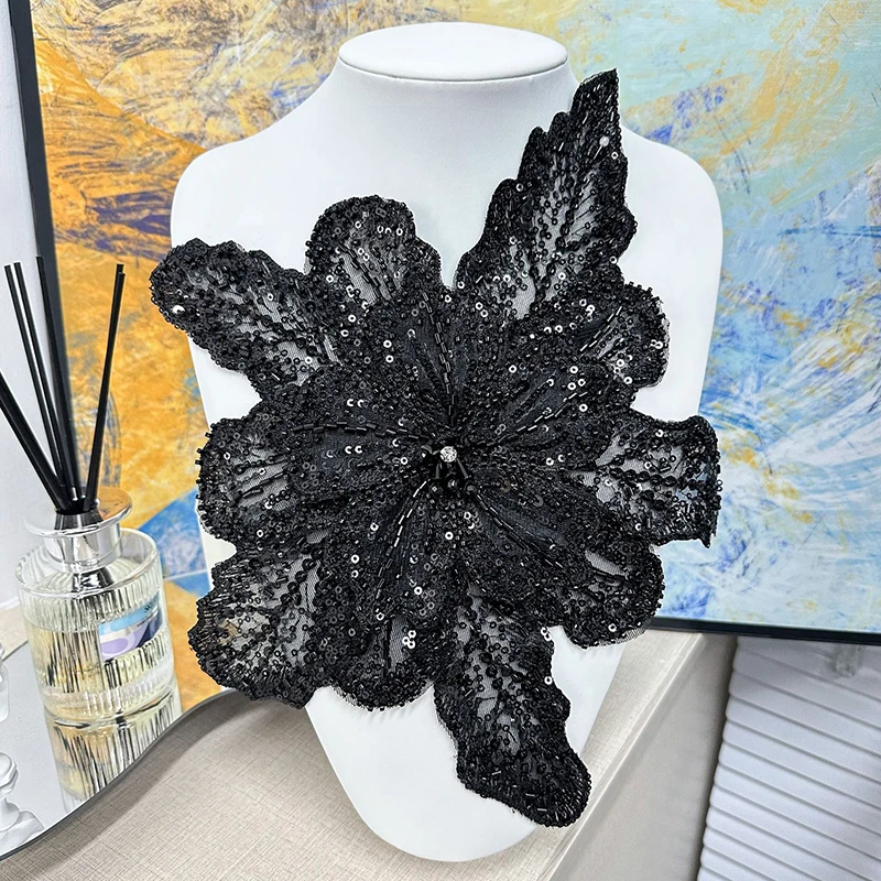 Beyaz Dantel Payet Boncuklu Çi - Applique Patch Flower incelemesi ve fiyatı