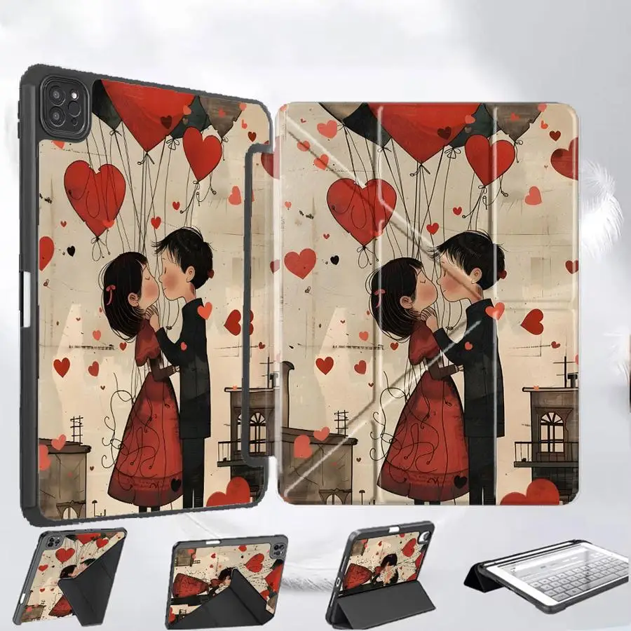 

Tablet Case For iPad Air 4 5 M3 M2 M4 11inch Mini 6 7 Pro 11th 10th 9th 8th 7th 12.9inch Pro 2025 Holder Cover Lover Balloon