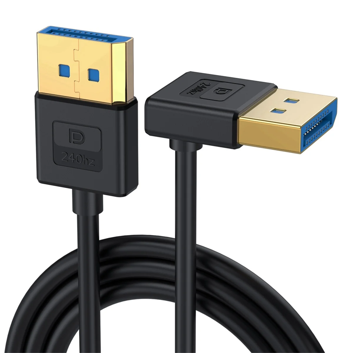 Cable DP1.4 8K Cable de 60cm Cable ultrafino en ángulo de 1,4 DP a DP 8K 60hz UHD 4K 144hz 90 grados para monitores