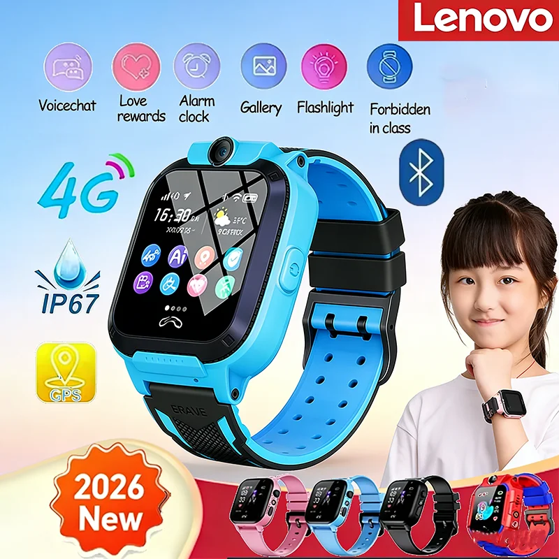 

Lenovo 5G Kids Smart Watch SOS Sim Card Call GPS Location Child SmartWatch Waterproof Camera Boys Girl Gift For Ios Android