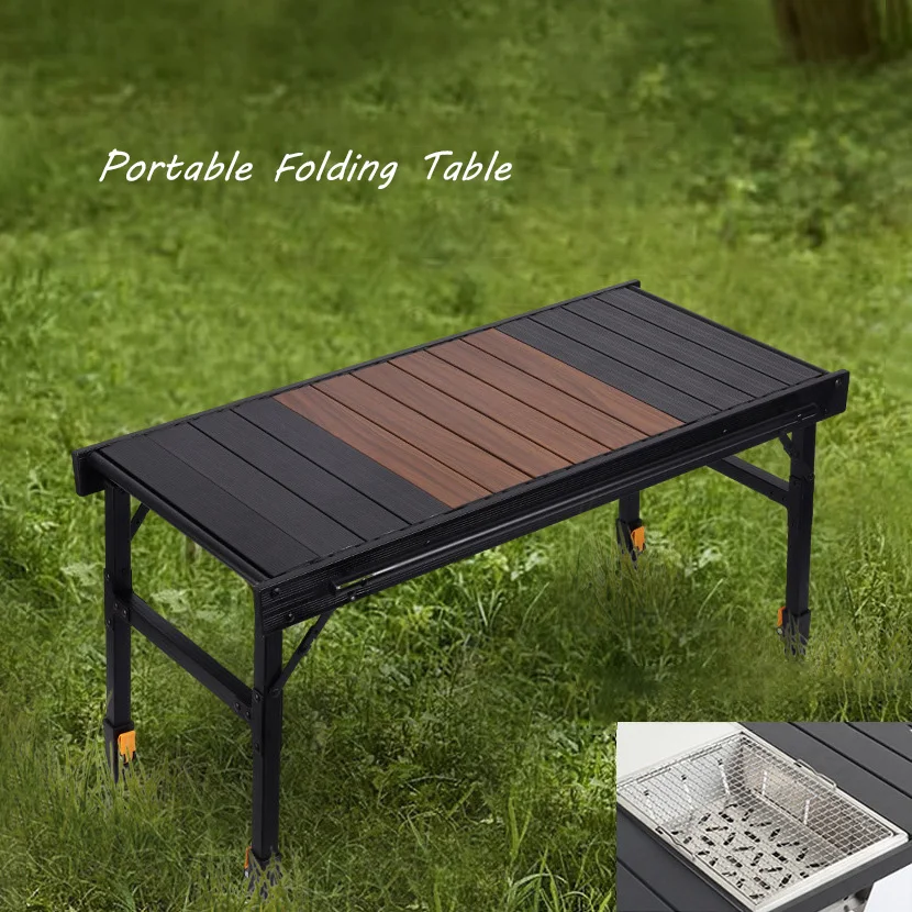 Outdoor Portable IGT Table Aluminum Alloy Egg Roll Table Camping Light Weight Foldable Table Picnic Barbecue Camping Equipment