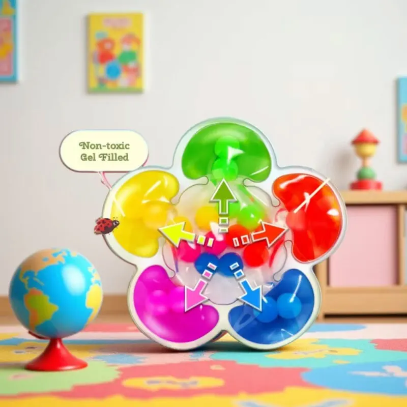 Jouet sensoriel de tri Montessori 5 couleurs pour enfants, jeu d'apprentissage éducatif avec boules colorées pour le développement de la motricité Fine