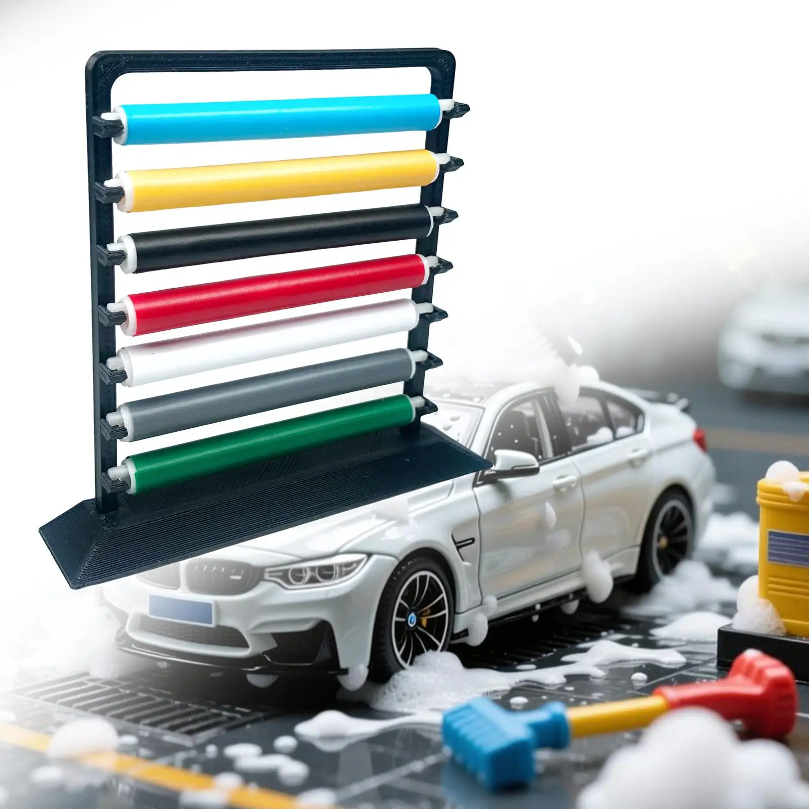 1/18 سيارة التفاف فيلم رف شاشة Diorama واقعية خفيفة الوزن مقلد المدمجة الحرفية إصلاح السيارات متجر الملحقات