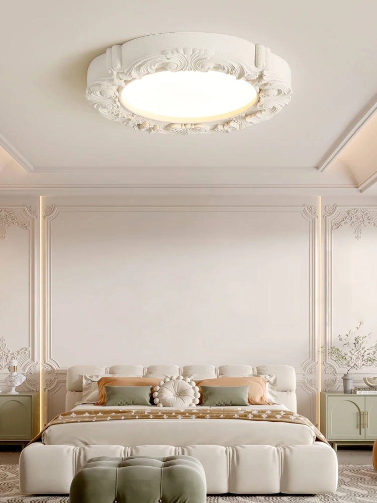 French ceiling light, vintage bedroom light, vintage designer embossed cream style master bedroom and study lighting fixture