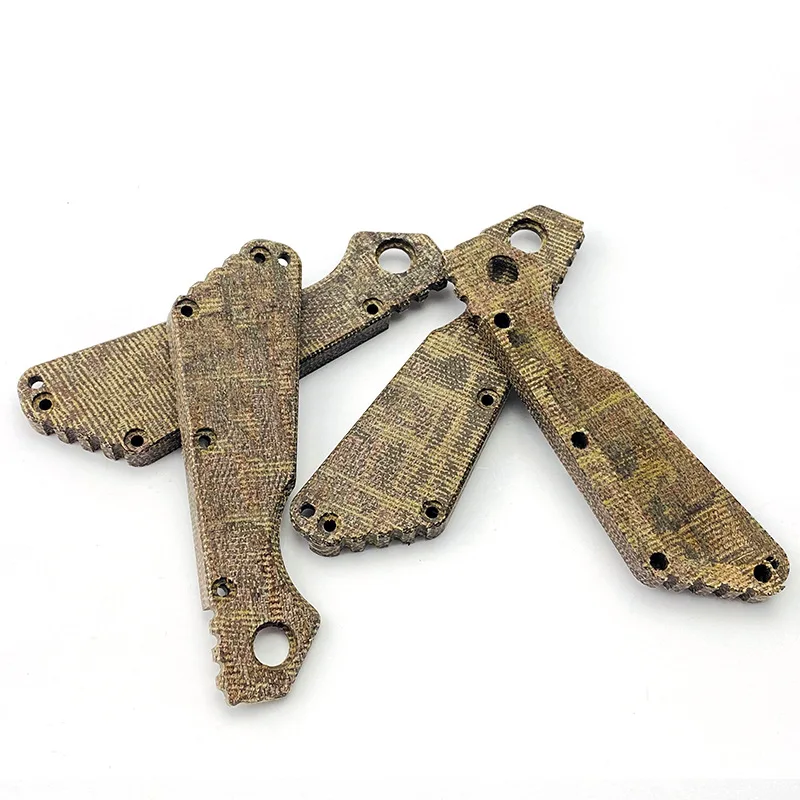 1pc Flax Micarta Material Knife Handle Patch Scale for Strider SMF Old Version Knives Grip DIY Making Accessories Parts