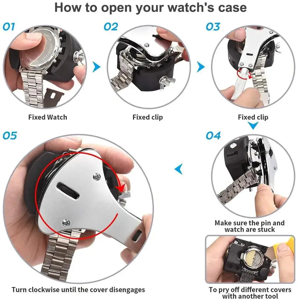 147 Watch Repair tool Kit Watchmaker Back Case Opener Link Pin Spring Bar Remover Horlogemaker Ger