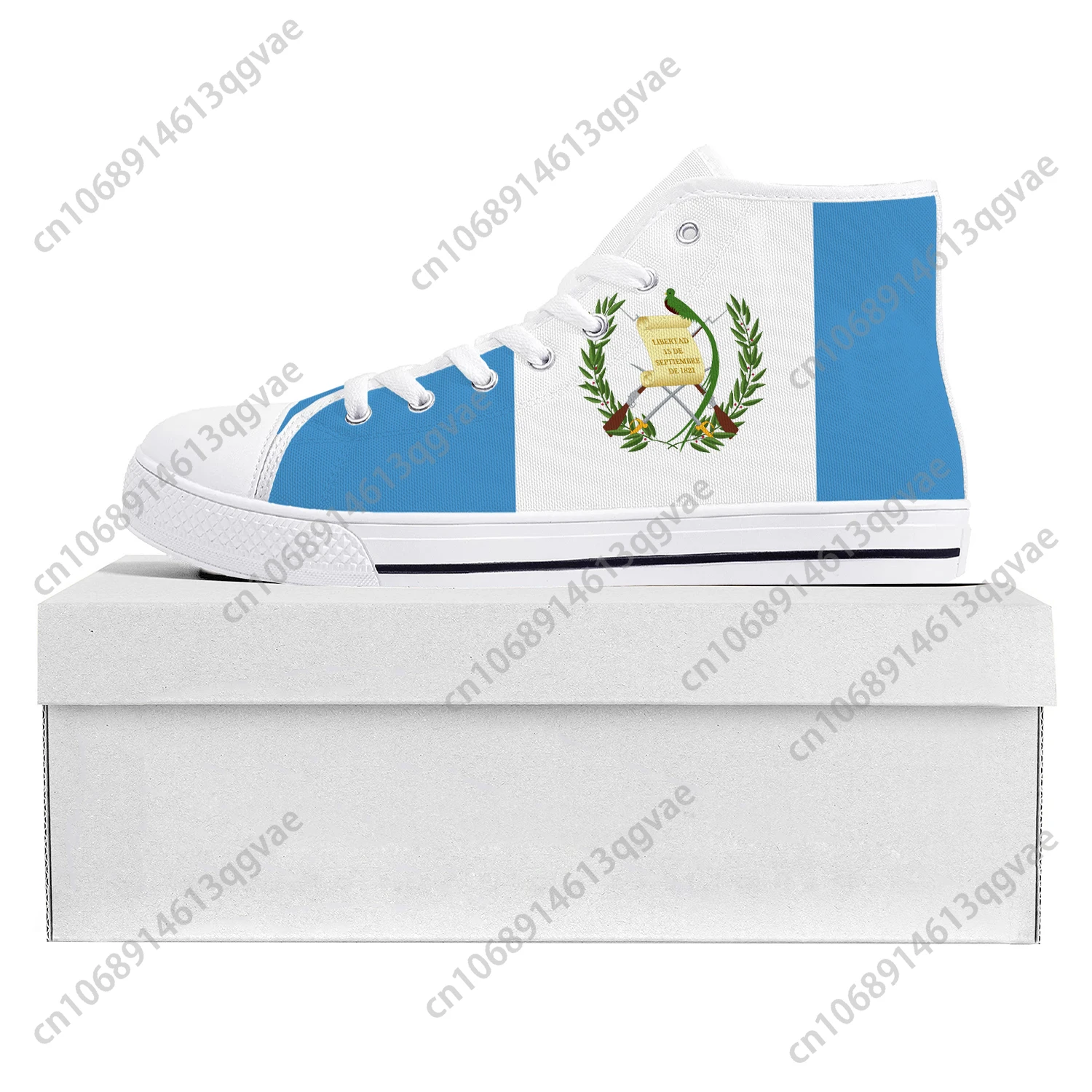 Guatemalan Flag High Top High Quality Sneakers Mens Womens Teenager Canvas Sneaker Guatemala Casual Couple Shoes Custom Shoe