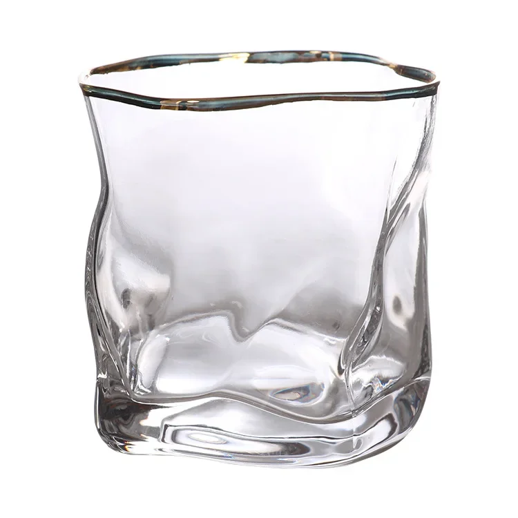 

Прозрачная чашка для виски с золотым краем, креативный бар, японское стекло, пивная чашка, интернет-знаменитости