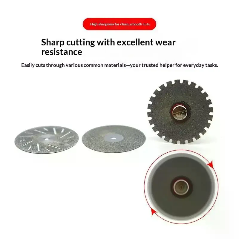 1Pc Laboratory Diamond Cutting Disc 22mm X 0.2mm 2.35mm Shank Perforated Rotary Grinding Wheel For Precision Lab Use