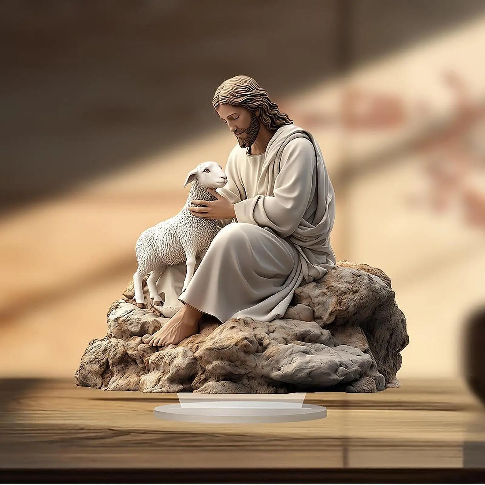 عيد الميلاد يسوع الأغنام الجدول ديكور 2D تمثال أكريليك مسطح لعيد الميلاد