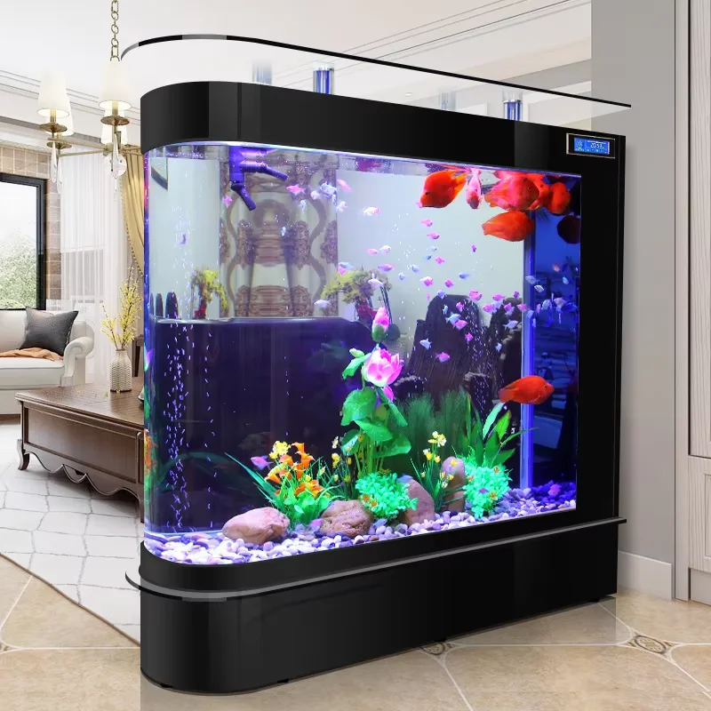 

Modern Design U-Shaped 80-180cm Glass Aquarium Tank, Eco Aquatic Landscape For Hotel/Office/Home, Custom Factory Wholesale
