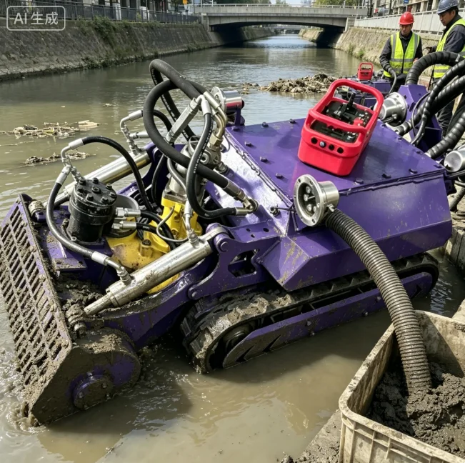 River Dredging Robot Machine Submersible Pond Sludge Removal Machine Underwater Robot Amphibious Vehicle Small Dredge Machine