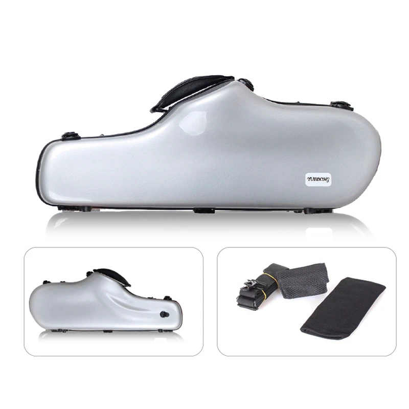 

silver Eb Alto Saxophone Case Glass fiber reinforced plastic drop ABS Portable Backpack saxophone bag