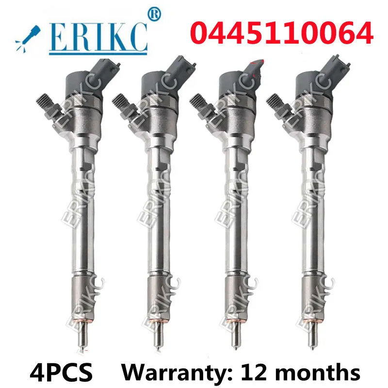 

ERIKC 4PCS Common Rail Fuel Injector 0445110064 33800-27000 Nozzle 0 445 110 064 for HYUNDAI 33800-27010 0445 110 064