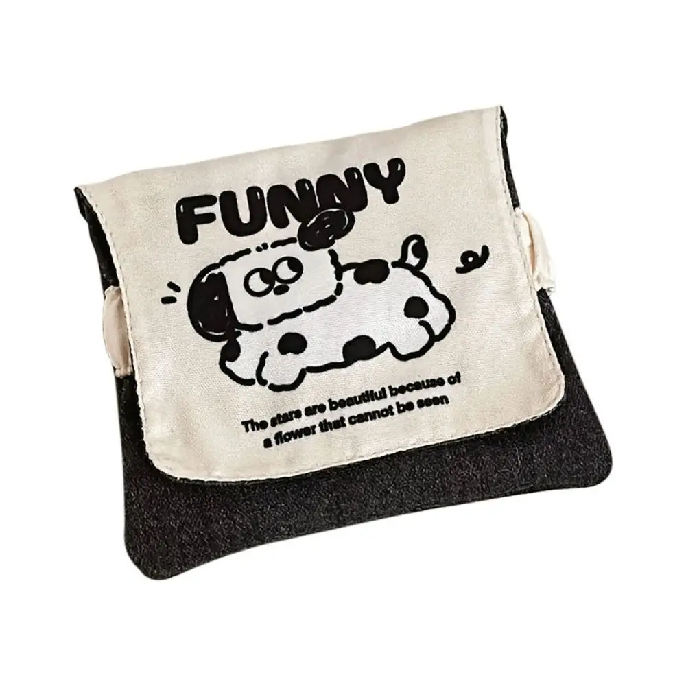 Cute Puppy/Cat Pattern Sanitary Pad Bag Napkin Storage Large Capacity Tampon Organizer Pouch Portable Mini Bag Girls