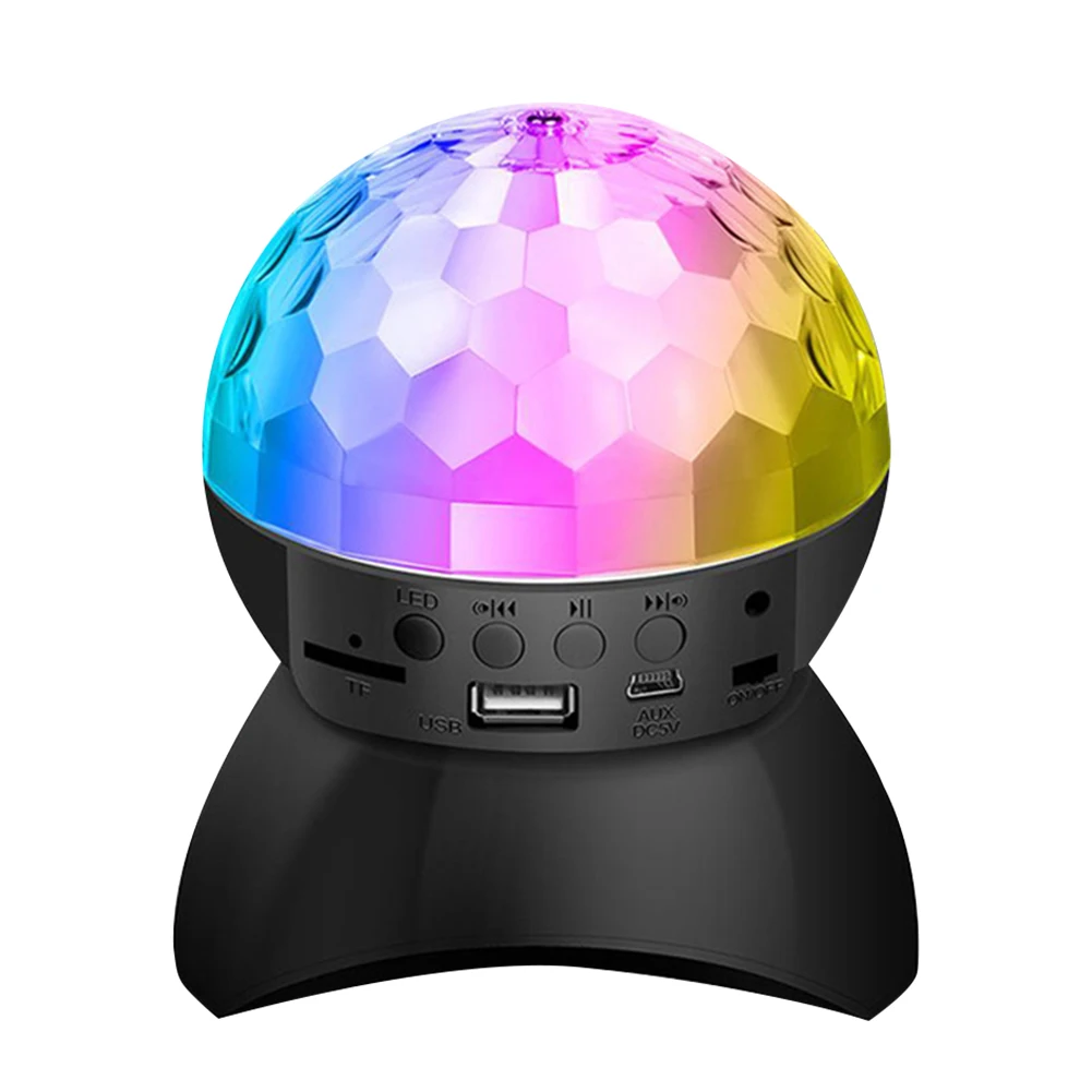 RGB Disco Light with Bluetooth-Compatible Speaker Disco Strobe Lamp USB Charging for DJ Birthday Party Night Club Decor