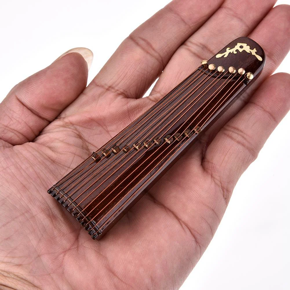 【العوامات العلوية】آلة موسيقية صغيرة مصنوعة يدويًا من خشب Guzheng نموذج زينة هدايا تذكارية #4
