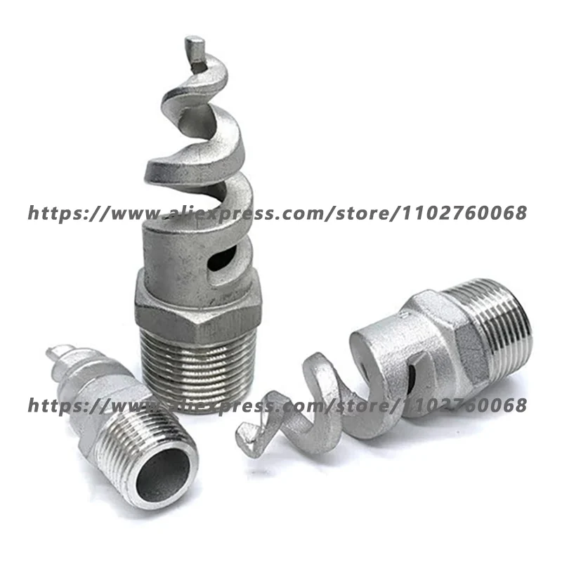 Stainless Steel Pigtail Spray Nozzle Cooling Tower Nozzles, 316LSS Spiral Jet Full Cone Spray Nozzle for Desulfurization