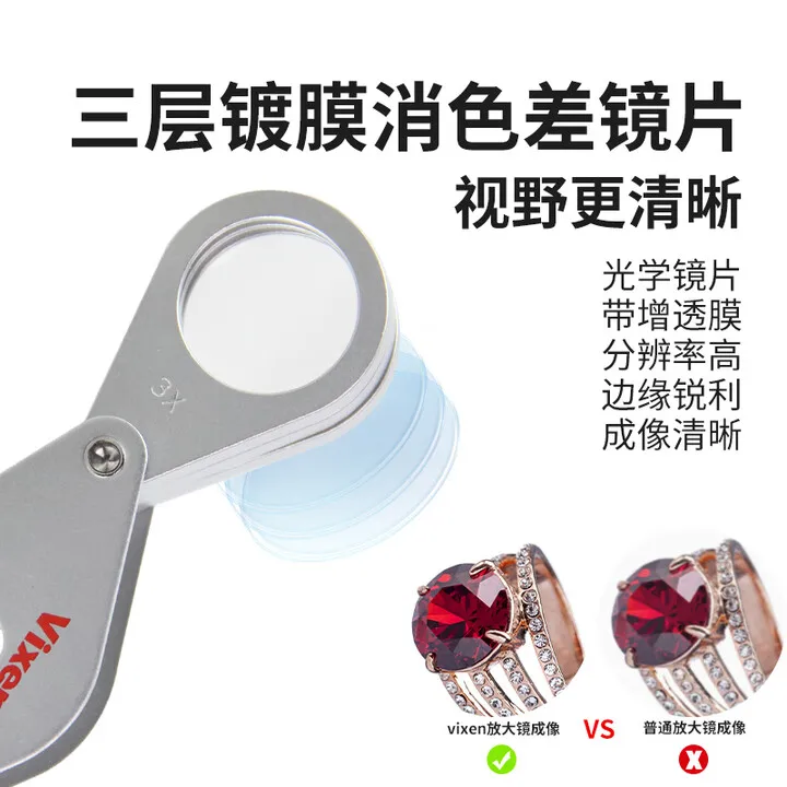 VIXEN original appraisal magnifying glass D19 jewelry jade ore red sandalwood tobacco and wine cultural relics magnifying glass