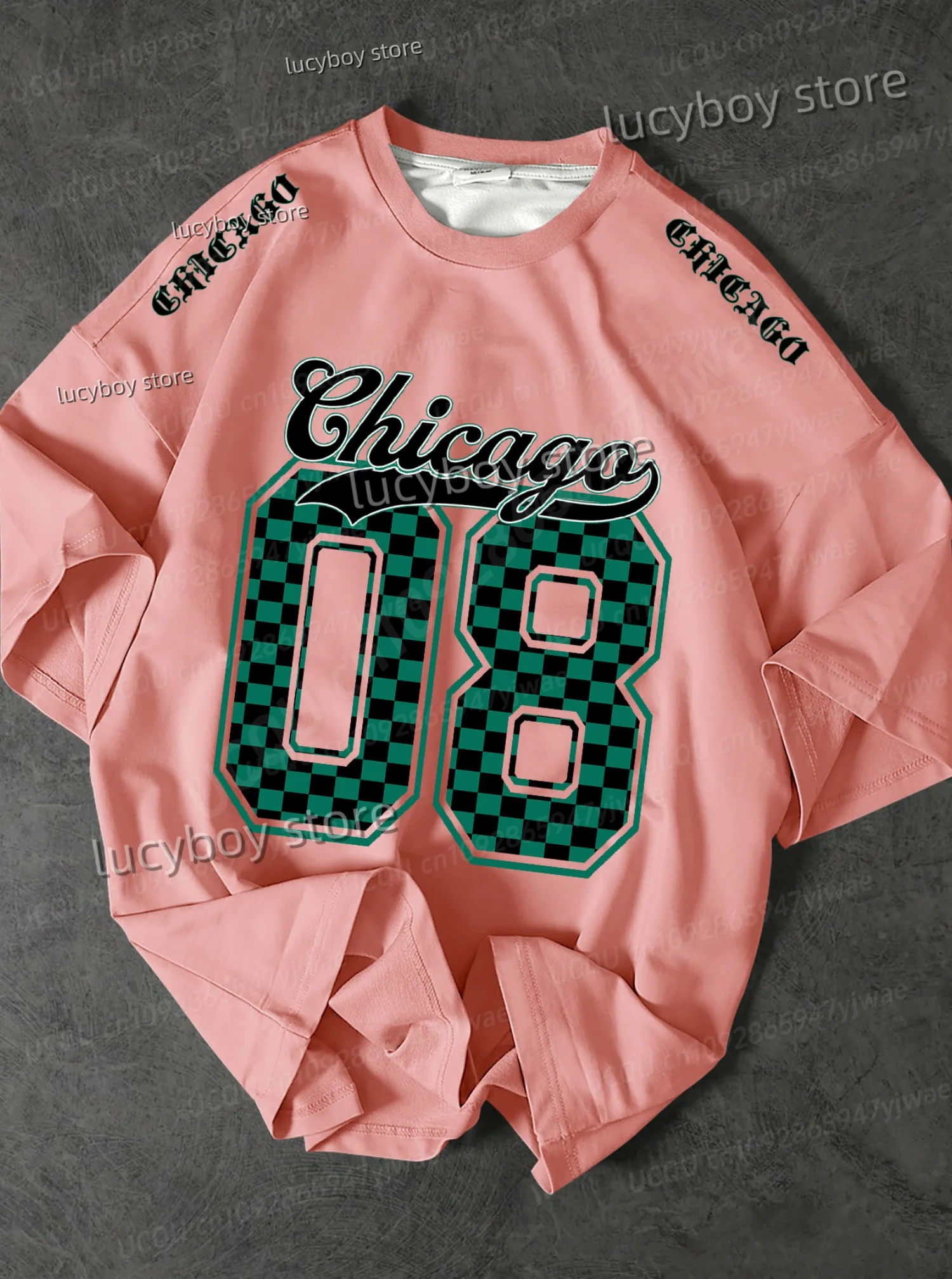 

2025 Summer Men Sports Loose Comfortable Men's T-Shirt Stripe Number Letter Print Short-Sleeved Top Daily Street Men T-Shirt