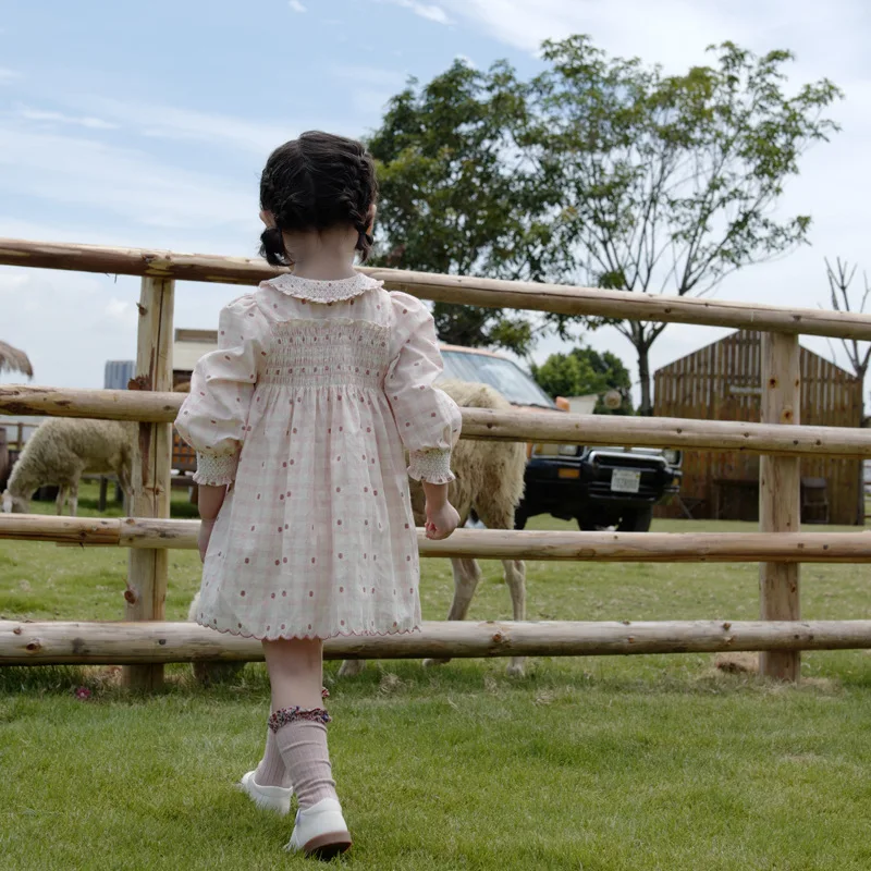 2025 batismo vestido feito à mão para menina bordado flor vestidos para meninas outono moda roupas de bebê clássico de uma peça