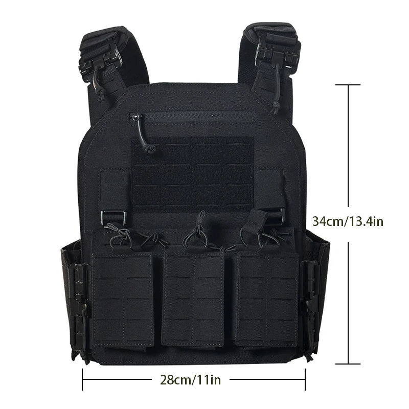 Tactical Vest - Versatile outdoor lightweight vest Hunting Support Adjustable MOLLE vest with three magazine bags