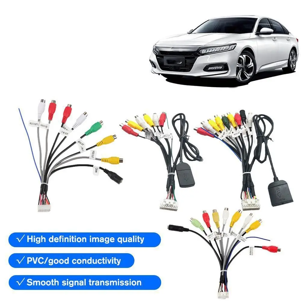 20 Pin Plug Car Radio RCA Output Audio Input/Output Universal Car Stereo Radio Cable DIY AUX Wiring Connector