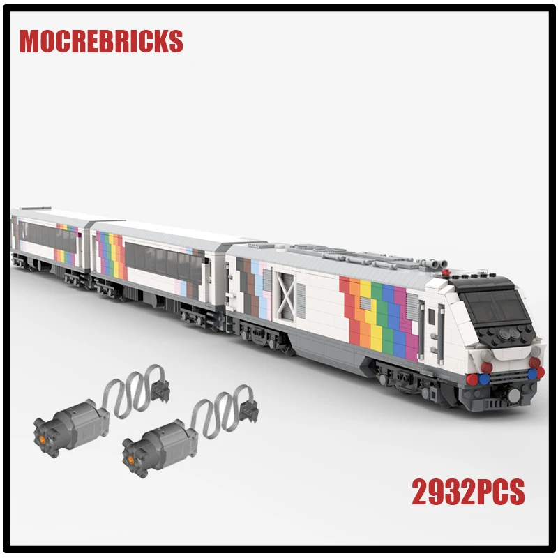 MOC City High-speed Train Progress Express Passenger Locomotive DIY Building Blocks Railway Carriage Sets Kid's Toys Xmas Gifts