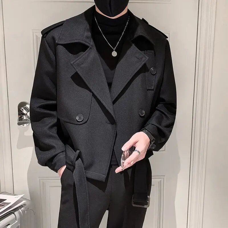 Man Coat Black Overcoat Oversize Wool & Blends Jacket for Men Aesthetic Original Brands Korean Reviews Many Vintage High Quality