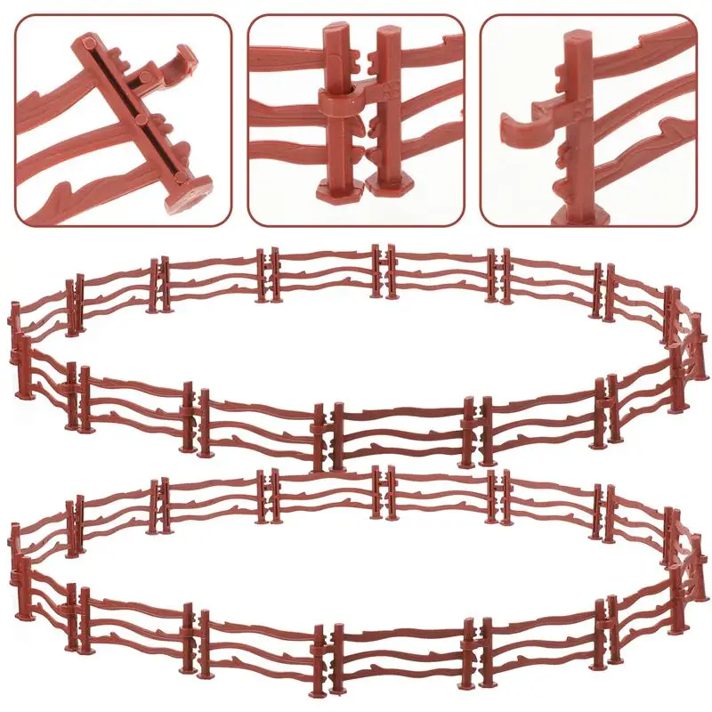 100Pcs Simulation Fence Accessory Farm Horse Corral Fencing Playset Panel Model Barn Accessories Stable Animals Miniature Garden