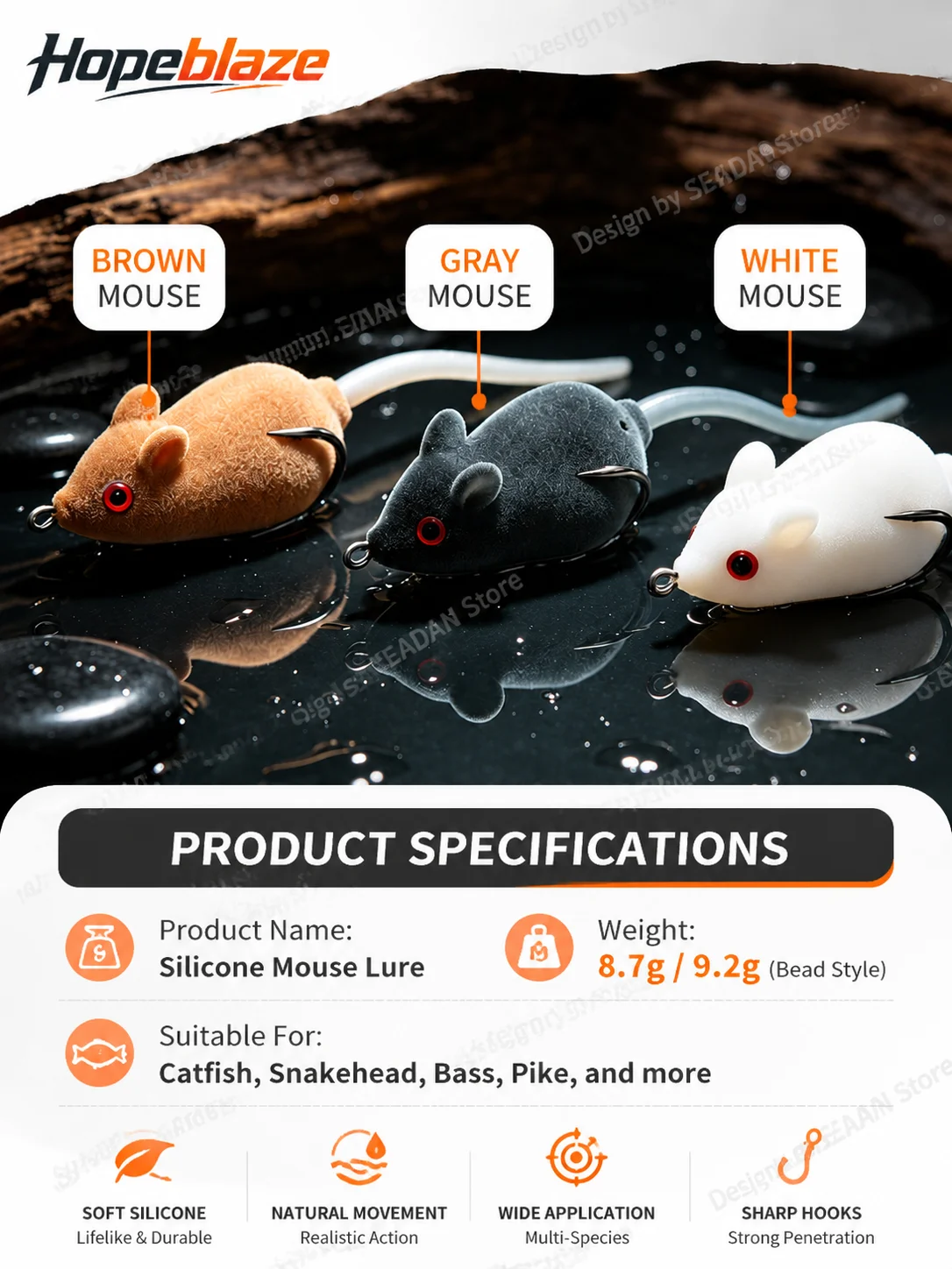 Hopeblaze 7cm Flocked Silicone - Fishing Lure Topwater ulasan dan harga