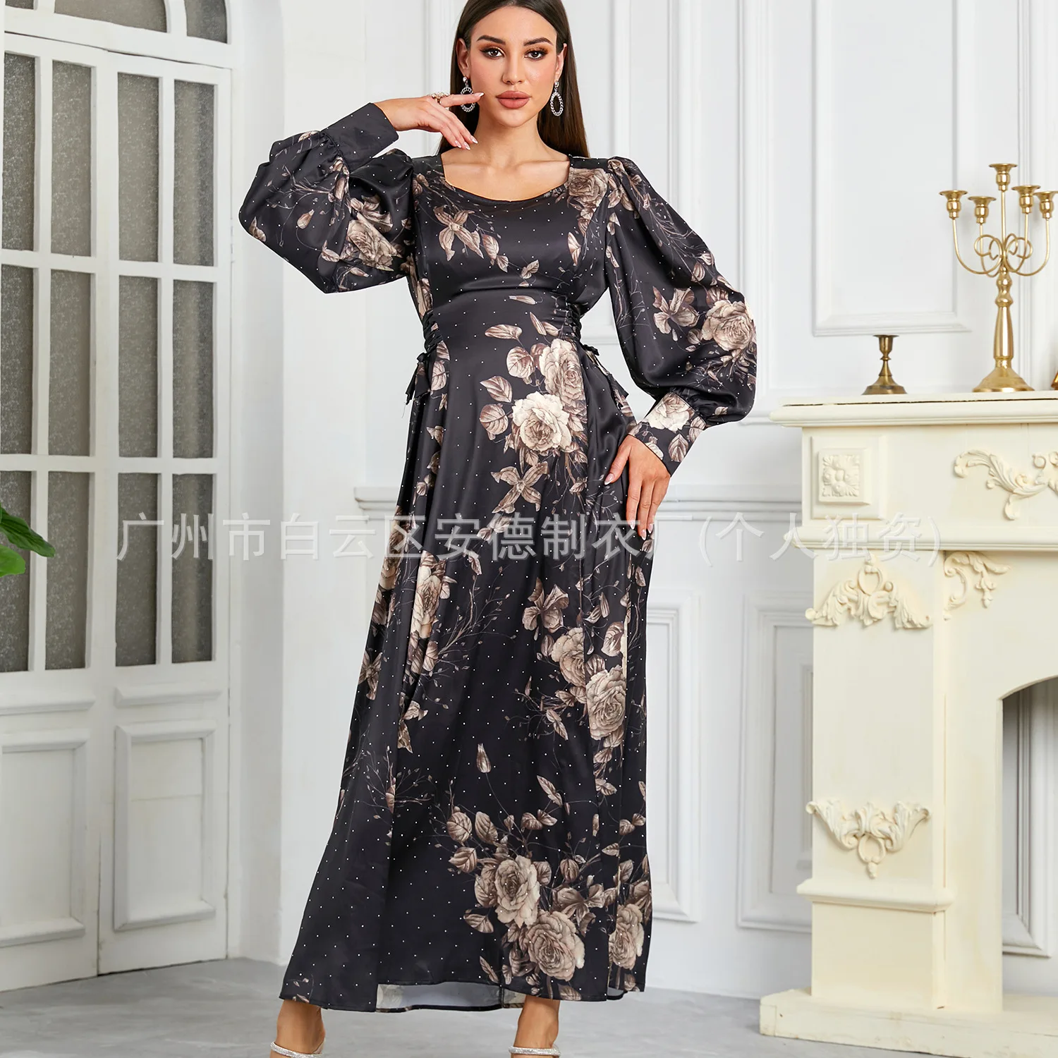 Asie centrale Jalabiya jupe longue Robe imprimée femmes nouveau Musili Robe longue Robe Abaya Ramadan dubaï luxe Islam élégant