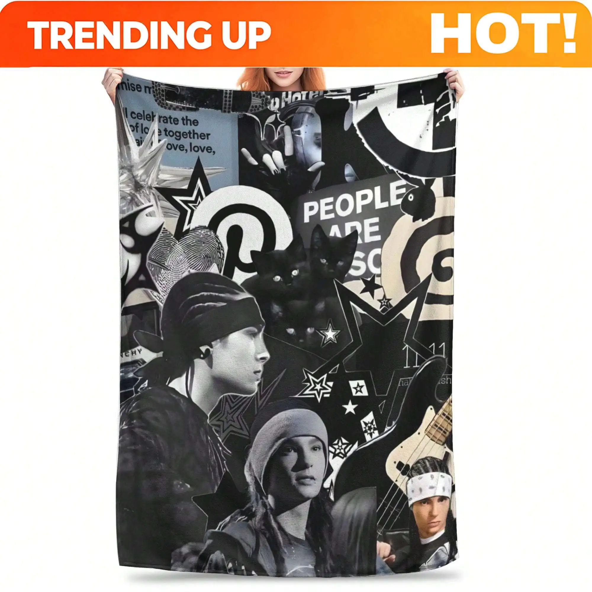 Customize Tokio Hotel'S Tom Kaulitz Blanket Flange Textile Decor Is A Portable, Ultra-Soft Throw Blanket Suitable For Home Or Of