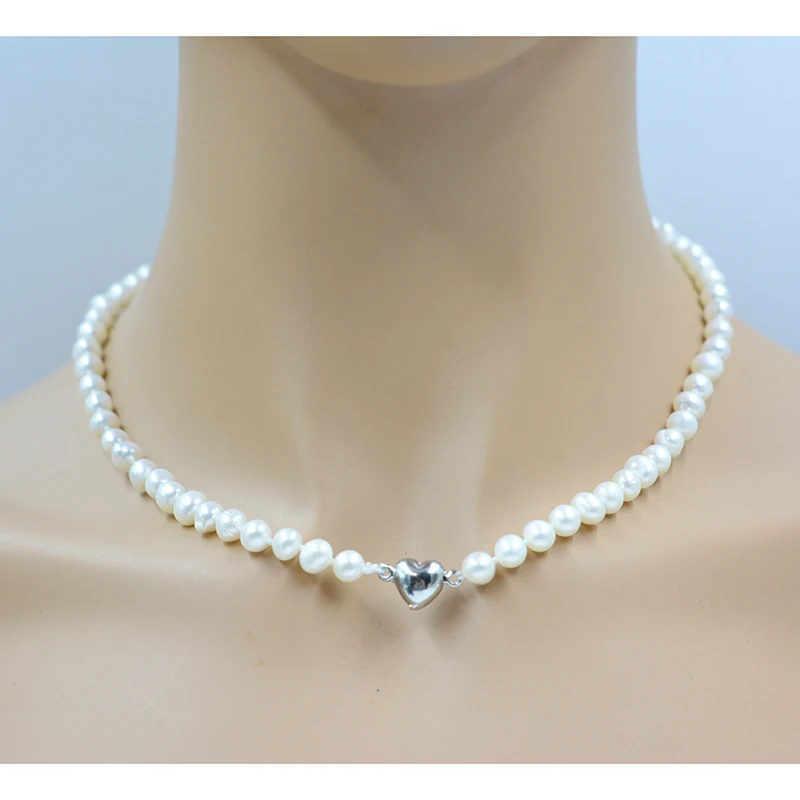 

6-7mm (potato type) genuine freshwater pearl necklace 45CM