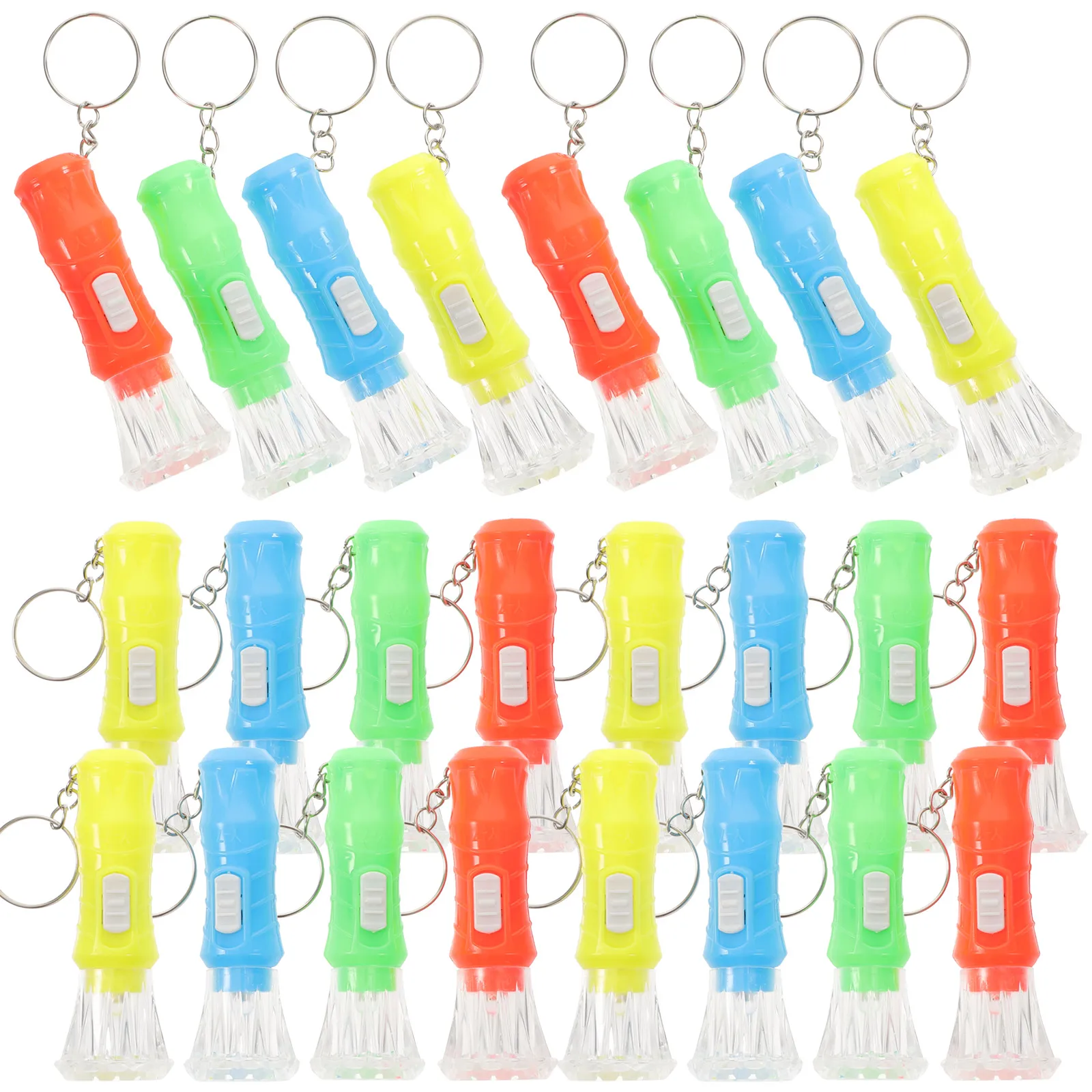 

100pcs Flashlights Keychain LED Small Light Keychain Light Button Camping Use Portable Plastic