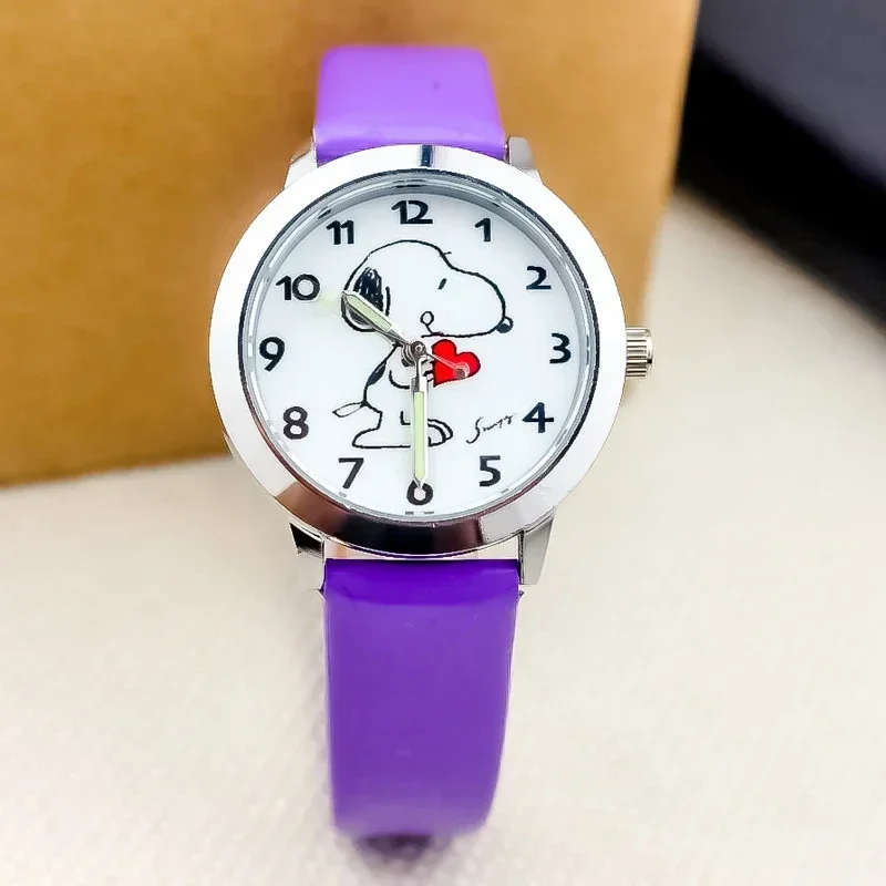 Cute Snoopy Children Quartz Watch Kawaii Anime Figure Kid Wristwatch Fashion Noctilucent Colorful Needle Watch Gift Boys