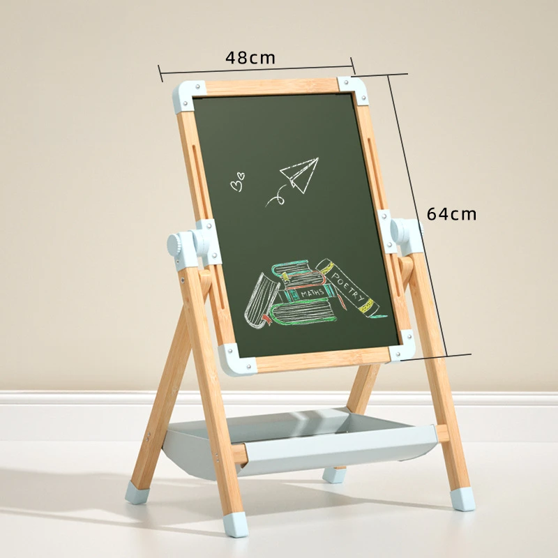Small Blackboard for Home Use, Children's Magnetic Doodle Double-Sided Drawing Board, Writing Board with Stand
